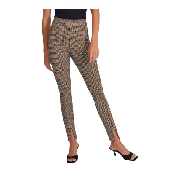 Favorite Daughter pants The Suits You Plaid High Waist Slit Hem Leggings 18 - Picture 1 of 8